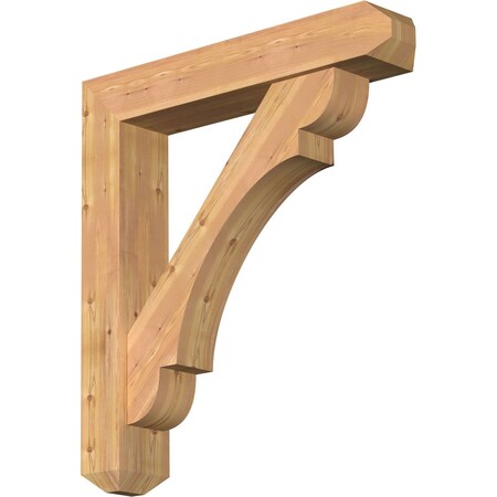 Ekena Millwork Olympic Craftsman Smooth Bracket w/ Offset Brace, Western Red Cedar, 7 1/2"W x 40"D x 44"H BKT0806X40X44OLY04SWR